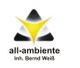 Logo mit gelbem Stern auf schwarzem Dreieck, Text: "all-ambiente Inh. Bernd Weiß".
