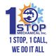 Logo with text: "1 Stop Mechanical Inc. 1 Stop, 1 Call, We Do It All," with plumbing symbol.