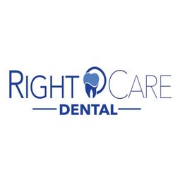 Logo with blue tooth design, reads "Right Care Dental."