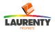 Logo de Laurenty Propreté avec cube orange et arc-en-ciel, texte en dessous.