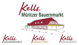 Illustration von Kells Bauernmarkt und Konditorei- und Restaurant-Logo.