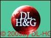 Rote Kugel mit weißer Aufschrift "DL H&G" auf grünem Hintergrund. Copyright unten links.