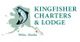 Map of Alaska with a fish logo and text: "Kingfisher Charters & Lodge, Sitka, Alaska."