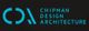 Logo for Chipman Design Architecture in turquoise on a black background.