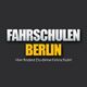 Text: "FAHRSCHULEN BERLIN. Hier findest Du deine Fahrschule!" auf grauem Hintergrund.