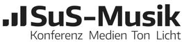 Logo mit Text "SuS-Musik Konferenz Medien Ton Licht" in schwarzer Schrift.