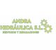 Logotipo de "Andra Hidráulica S.L." con engranajes y texto "Servicios y Reparaciones".