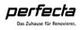 Logo mit dem Schriftzug "perfecta" und dem Slogan "Das Zuhause für Renovierer".