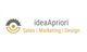 Logo mit Zahnrad und Text: "ideaApriori - Sales | Marketing | Design".