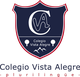 Escudo del Colegio Vista Alegre con árboles y montañas, texto "plurilingüe".