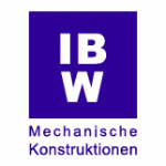 Logo mit weißem "IBW" in lila Quadrat, darunter "Mechanische Konstruktionen" in Blau.