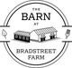 Logo of The Barn at Bradstreet Farm with barn illustration and decorative border.