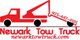 Tow truck logo with contact number 973-447-4181 and website newarktowtruck.com in red.