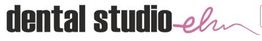 Logo de "Dental Studio Elm" con texto negro y una línea rosa al final.