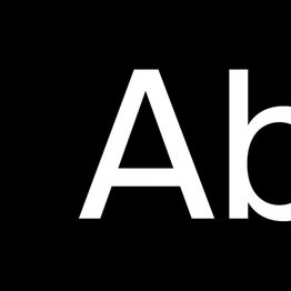 Weiße Schrift "Ab" auf schwarzem Hintergrund.