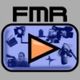 Logo mit "FMR", Kamera-Symbolen und orangefarbenem Abspiel-Dreieck in blauem Rahmen.