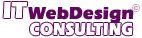 Logo mit Text: IT WebDesign CONSULTING in lila Schrift.