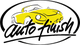 Logo mit gelbem Auto und Schriftzug "auto finish" in schwarzer Schrift, umgeben von ovalem Rahmen.