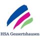 Logo von HSA Gessertshausen mit blauen, pinken und grünen Pinselstrichen darüber.