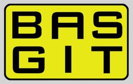 Gelbes Schild mit der schwarzen Aufschrift "BAS GIT".