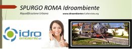 Donna sorridente al telefono, logo Idroambiente, camion per spurgo; testo sull'immagine relativo.