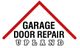Logo for Garage Door Repair Upland with a red roofline design.