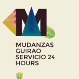 Logotipo con la letra M y texto: "Mudanzas Guirao Servicio 24 Hours".