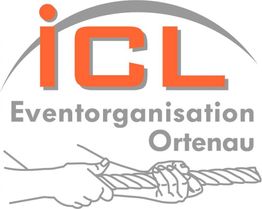 Logo von ICL Eventorganisation Ortenau mit zwei Händen, die ein Seil halten.