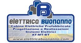 Logo di "Elettrica Buonanno" con dettagli su cablaggio elettrico e sito web www.elettricabuonanno.com.