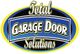 "Logo with text: Total Garage Door Solutions, in a blue and yellow oval design."