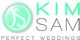Logo mit grünem Kreis, Initialen "KS", Text "Kim Sam, Perfect Weddings" in Grau und Grün.