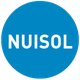 Blauer Kreis mit weißem Text "NUISOL".