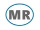 "Buchstaben 'MR' in Grau, umgeben von einem blauen Oval."
