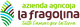 Logo colorato con testo: "Azienda Agricola La Fragolina, tutto l'amore per la terra".
