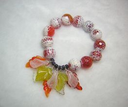 Edelstein Armband mit handgefrästen Blättern