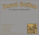 Graues Logo mit Text "Insel Seifen", Liste von Seifenarten, Illustration von Menschen in einer Wanne.