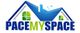 "PACE MY SPACE logo with blue roof and green windows design."