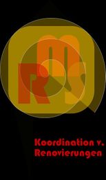 Ein abstraktes Design mit den Buchstaben "RMS" und dem Text "Koordination v. Renovierungen".