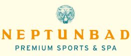 Logo von Neptunbad mit einem Eulenkopf und Text: "Premium Sports & Spa".
