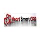 Logo with two heart outlines, "Heart Smart CPR" text beside them.