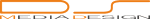 Logo mit orangem Schriftzug "DS" über grauem Text "Media Design" auf weißem Hintergrund.