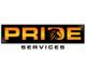 "Logo with 'PRIDE' in orange, features a lion silhouette, text 'SERVICES' below in black."