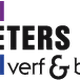 Logo van Peeters Verf & Behang met kleurvlakjes en zwarte tekst.