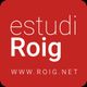 Logo rojo con texto "estudi Roig" y enlace "www.roig.net".