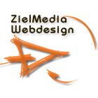 Logo mit Text "ZielMedia Webdesign" und einem orangefarbenen Pfeil.