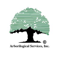 Logo of Arborilogical Services, Inc. featuring a stylized tree with green and black stripes.