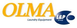 Logo von OLMA Laundry Equipment mit blauem L&P Group Emblem.