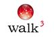 Rotes Kugellogo über dem Wort "walk" mit hochgestellter 3. Vernetzte Punkte in der Kugel.
