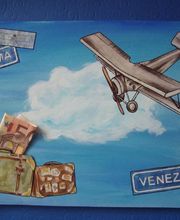 Geldgeschenk, Glückwunsch zur Hochzeit, für Flugschein