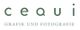 Schriftzug "cequi" darüber, "Grafik und Fotografie" darunter in schlichtem Schriftstil.